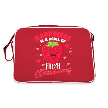 Le bonheur est un bol de fraises fraîches - Sac Retro - rouge/blanc - Dos