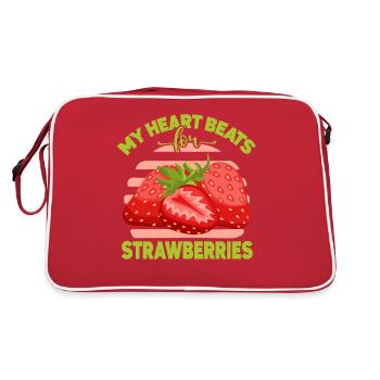 Mon cœur bat pour les fraises - Sac Retro - rouge/blanc - Dos