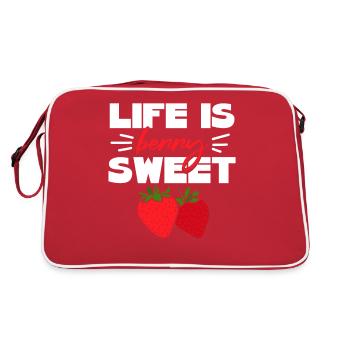 La vie est une fraise douce aux baies - Sac Retro - rouge/blanc - Dos