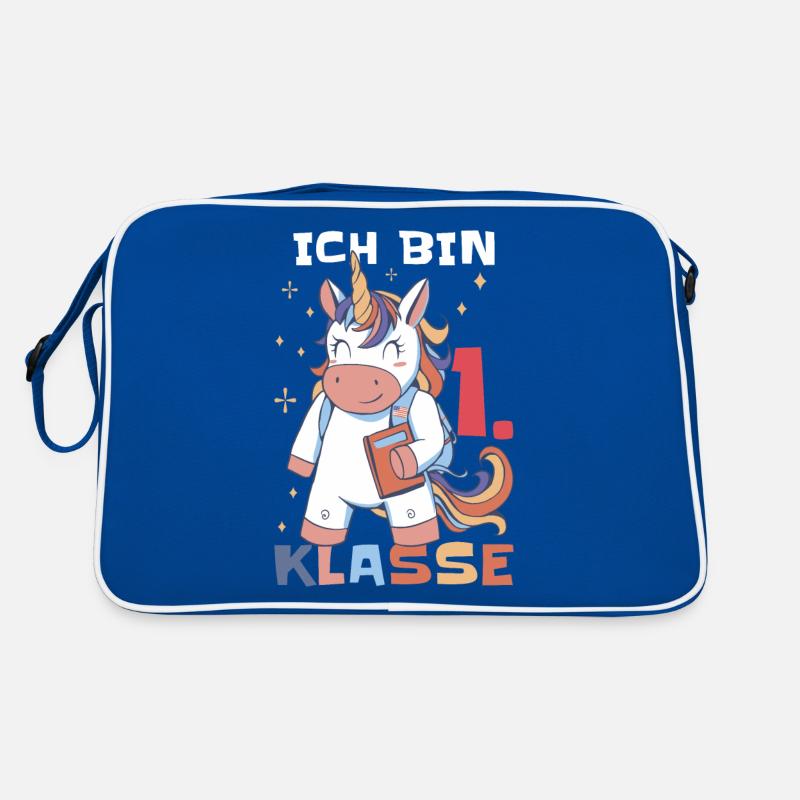 Ich bin 1. Klasse Einhorn Einschulung Retro Tasche