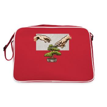 Fun Bonsai Tree Design for Bonsai Lovers - Retro Bag - red/white - Back
