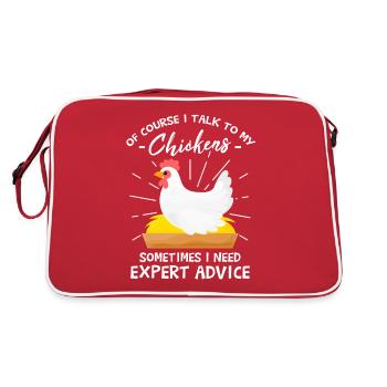 Drôle d’élevage poussins poulailler poulet - Sac Retro - rouge/blanc - Dos