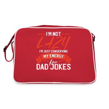 Papa-Witze - Retro Tasche - Rot/Weiß - Hinten