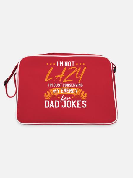 Father Dad Joke Humor - Retro Bag - red/white - Back