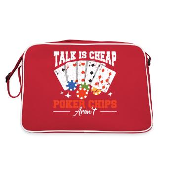 Funny Poker Chip Poker Player Tournament - Retro Bag - red/white - Back