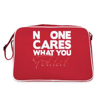 Niemand kümmert sich darum, was du gefaltet hast - Retro Tasche - Rot/Weiß - Hinten