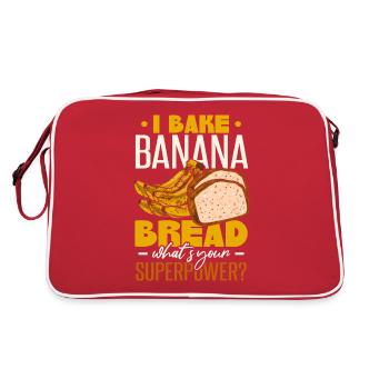 Ich backe Bananenbrot - Retro Tasche - Rot/Weiß - Hinten