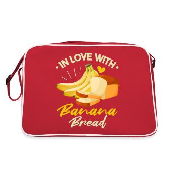 Verliebt in Bananenbrot - Retro Tasche - Rot/Weiß - Hinten