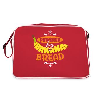 Angetrieben von Bananenbrot - Retro Tasche - Rot/Weiß - Hinten