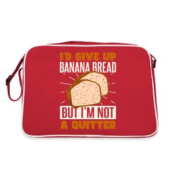 Ich würde auf Bananenbrot verzichten - Retro Tasche - Rot/Weiß - Hinten