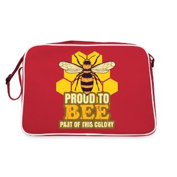 Fier de faire partie de cette colonie apicole - Sac Retro - rouge/blanc - Dos