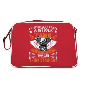 Motard motard à moteur - Sac Retro - rouge/blanc - Dos