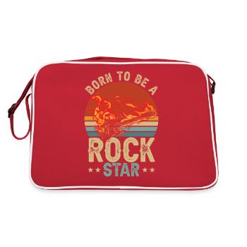 Guitariste né pour être une rock star - Sac Retro - rouge/blanc - Dos