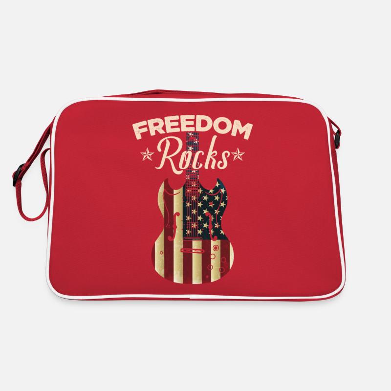 American Flag 4th July Guitar Retro Bag