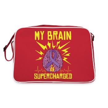 My Brain Is Supercharged - Retro Bag - red/white - Back