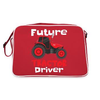 Künftiger Traktorfahrer - Retro Tasche - Rot/Weiß - Hinten