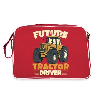 Künftiger Traktorfahrer - Retro Tasche - Rot/Weiß - Hinten
