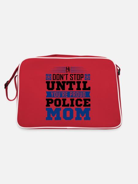 Polizei Polizist Polizeibeamte - Retro Tasche - Rot/Weiß - Hinten