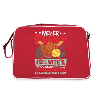 Softball Girl Softball Player Team Softball - Retro Bag - red/white - Back