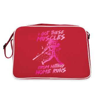J’ai eu ces muscles en frappant des coups de circuit - Sac Retro - rouge/blanc - Dos