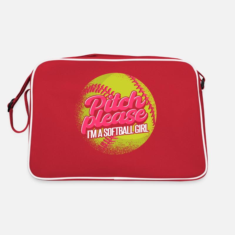 Ich bin ein Softball-Mädchen Retro Tasche