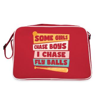 Funny Softball Girl Humor - Retro Bag - red/white - Back