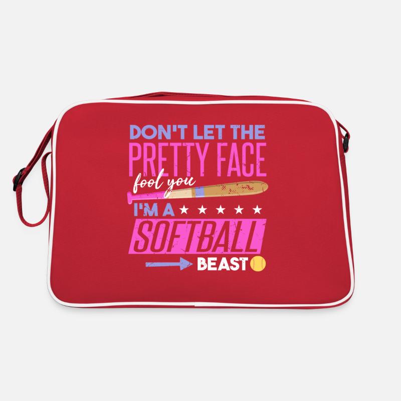 Ich bin ein Softball-Biest Retro Tasche