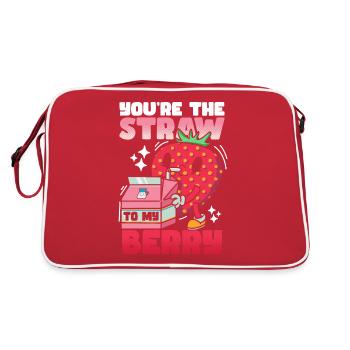 Tu es la paille de ma fraise de baies - Sac Retro - rouge/blanc - Dos