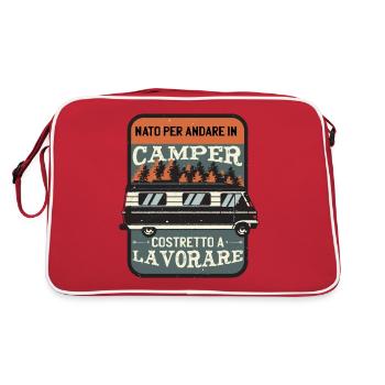 Funny camper born to go by camper - Retro Bag - red/white - Back