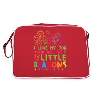 Enseignante en garderie - Sac Retro - rouge/blanc - Dos