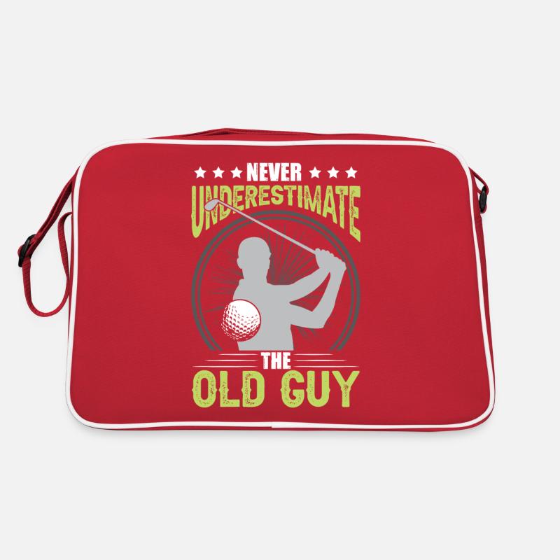 Never Underestimate The Old Guy Retro Bag