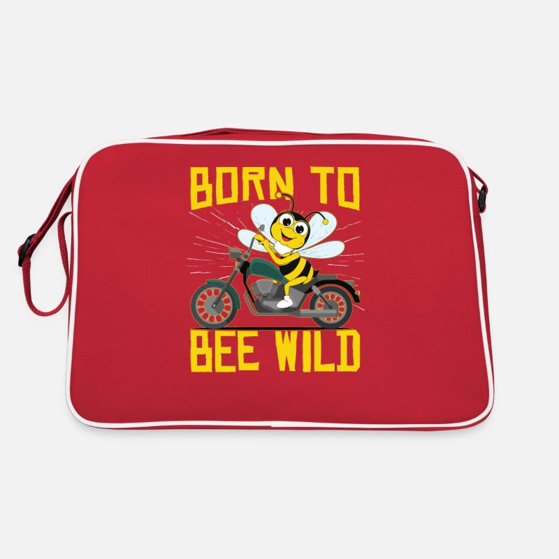 Motard Born To Bee Wild - Sac Retro - rouge/blanc