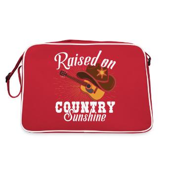 Aufgewachsen auf dem Sonnenschein des Landes - Retro Tasche - Rot/Weiß - Hinten