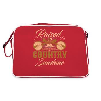 Aufgewachsen auf dem Sonnenschein des Landes - Retro Tasche - Rot/Weiß - Hinten