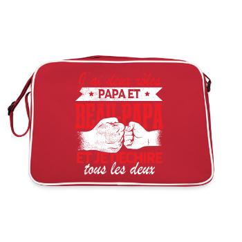 Cadeau Beau-Papa Beau-Père Fête des Pères Famille - Sac Retro - rouge/blanc - Dos