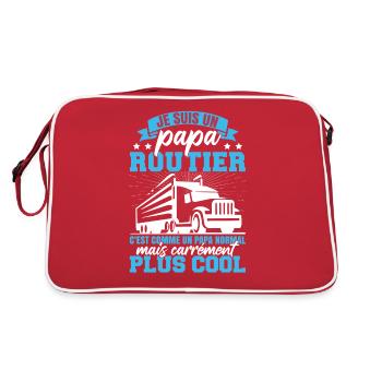 Je Suis Un Papa Routier - Sac Retro - rouge/blanc - Dos