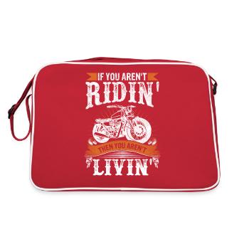 Biker Quote Motorcycle Rider Bike Lover - Retro Bag - red/white - Back