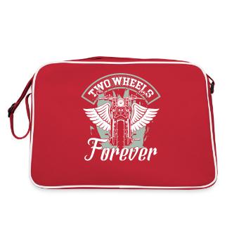 Two Wheels Forever Motorcycle Lover - Retro Bag - red/white - Back