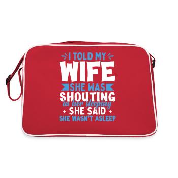 Femme mari citation drôle papa - Sac Retro - rouge/blanc - Dos