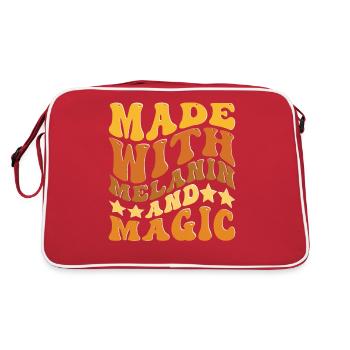 Melanin und Magie - Retro Tasche - Rot/Weiß - Hinten