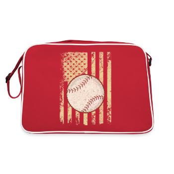 4. Juli Baseball US-Flagge - Retro Tasche - Rot/Weiß - Hinten