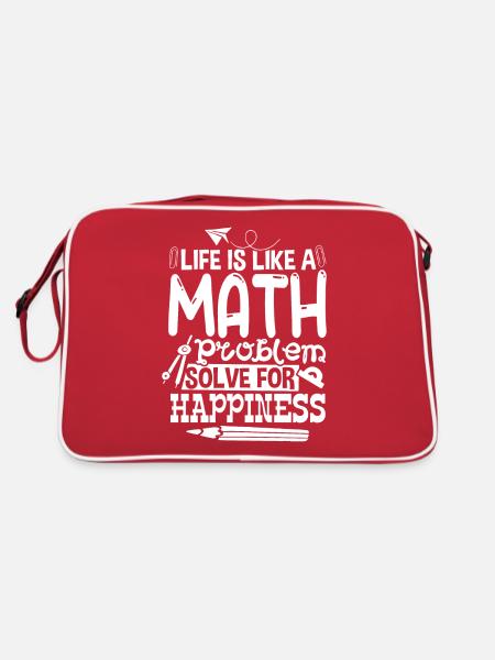 La vie est comme un problème mathématique - Sac Retro - rouge/blanc - Dos