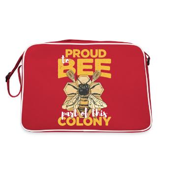 Proud To Bee Part Of This Colony - Retro Bag - red/white - Back