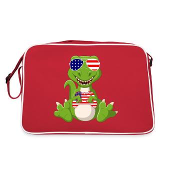 4 juillet Dinasour Gamer Merica - Sac Retro - rouge/blanc - Dos