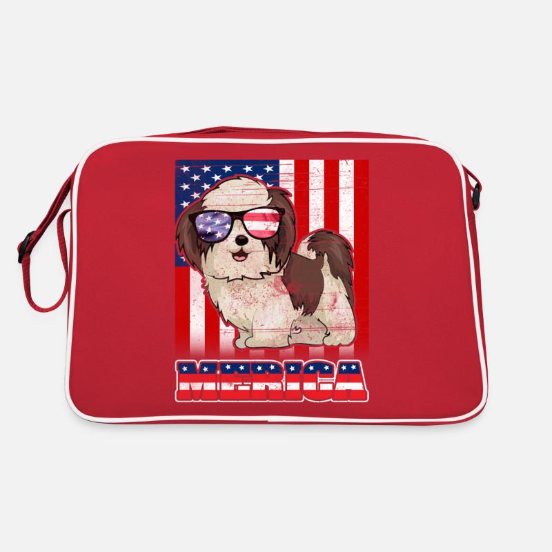 4. Juli Hund Merica Retro Tasche