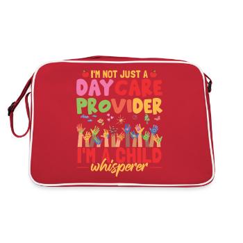 Daycare Provider Saying - Retro Bag - red/white - Back