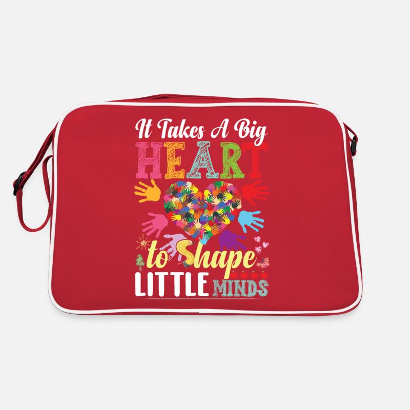 Es braucht ein großes Herz, um kleine Köpfe zu formen Retro Tasche