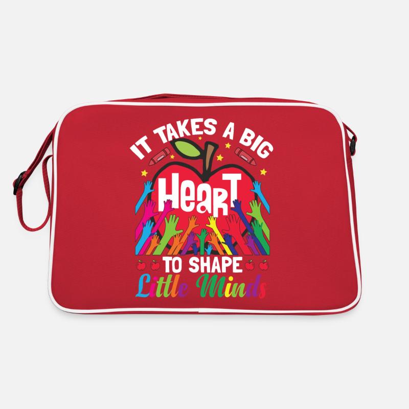 Es braucht ein großes Herz, um kleine Köpfe zu formen Retro Tasche