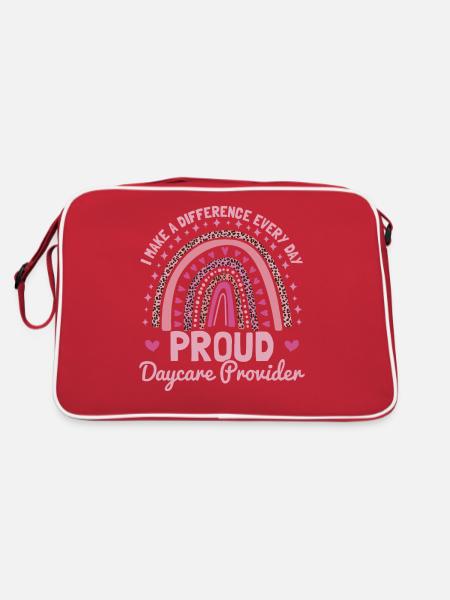 Stolze Kita-Erzieherin - Retro Tasche - Rot/Weiß