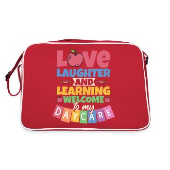 Bienvenue à ma garderie - Sac Retro - rouge/blanc - Dos